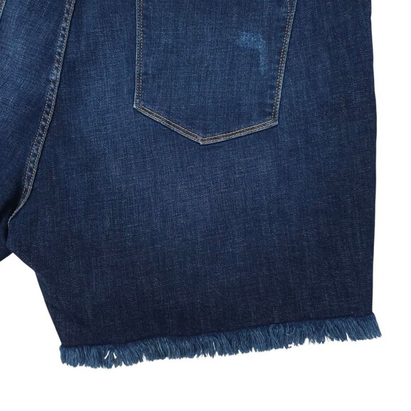 KanCan Denim Shorts Womens Size 3XL High Rise Dark Wash Stretch Frayed Hem NEW - Picture 16 of 16